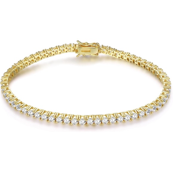 Classic tennis bracelet-gold plated jewelry- perfect gift - Picture 6 of 6